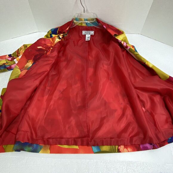 Simonton Says Splashed Floral Print Jacket Small Collard U neckline button up - Picture 9 of 10